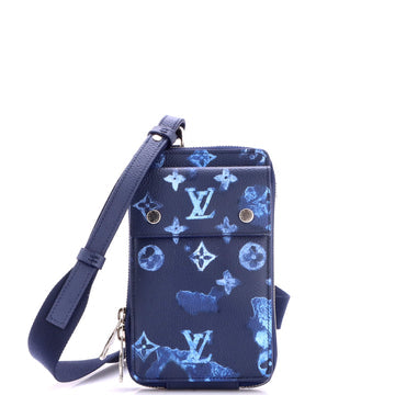 Phone Pouch Limited Edition Monogram Ink Watercolor Leather
