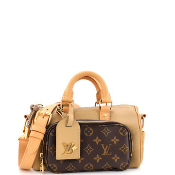 Cargo Keepall Bandouliere Bag Suede with Monogram Canvas 25