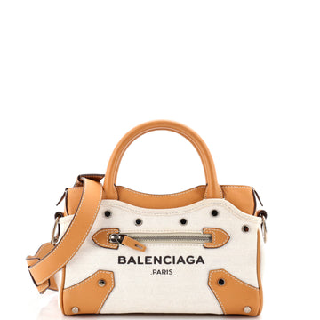 Belharra City Bag Canvas with Leather Mini