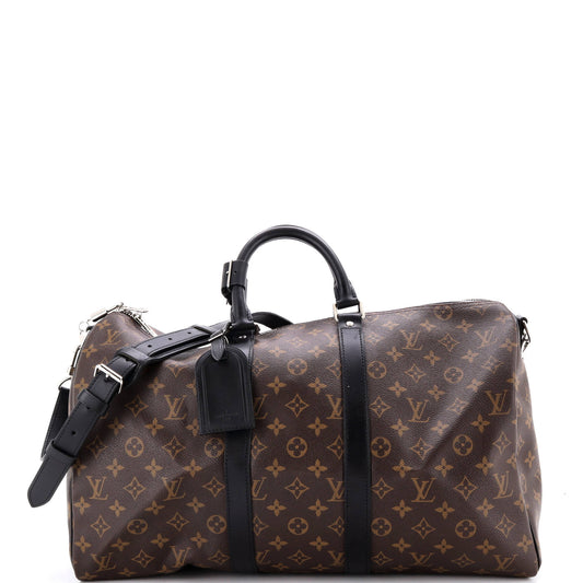 Louis Vuitton Keepall Bandouliere Bag Macassar Monogram Canvas 45
