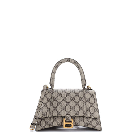 Gucci x Balenciaga The Hacker Project Hourglass Top Handle Bag GG Coated Canvas Small