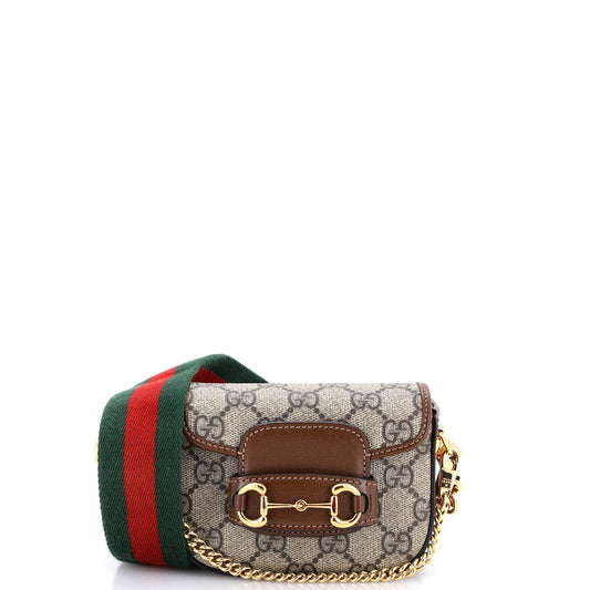 Gucci Horsebit 1955 Flap Wallet with Strap GG Coated Canvas