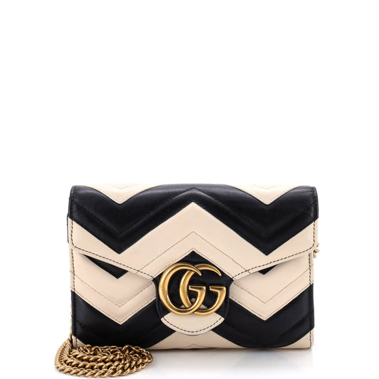 Gucci GG Marmont Chain Wallet Matelasse Leather Mini