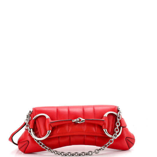 Gucci Horsebit Chain Shoulder Bag Vertical Quilted Leather Medium