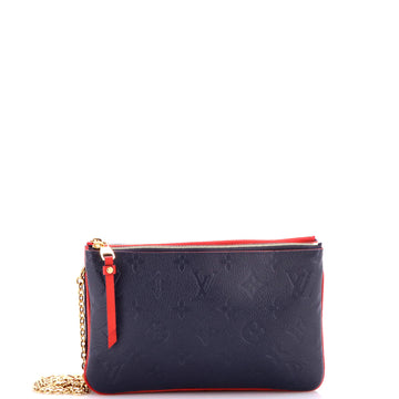 Double Zip Pochette Monogram Empreinte Leather