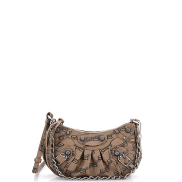 Le Cagole Giant Studs Shoulder Bag BB Monogram Coated Canvas Mini