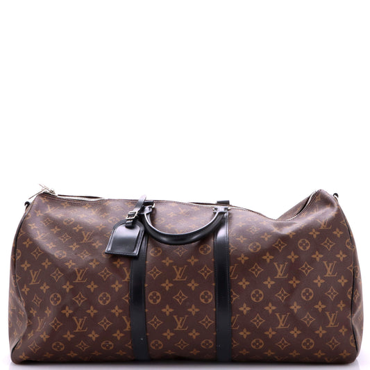 Louis Vuitton Keepall Bandouliere Bag Macassar Monogram Canvas 55