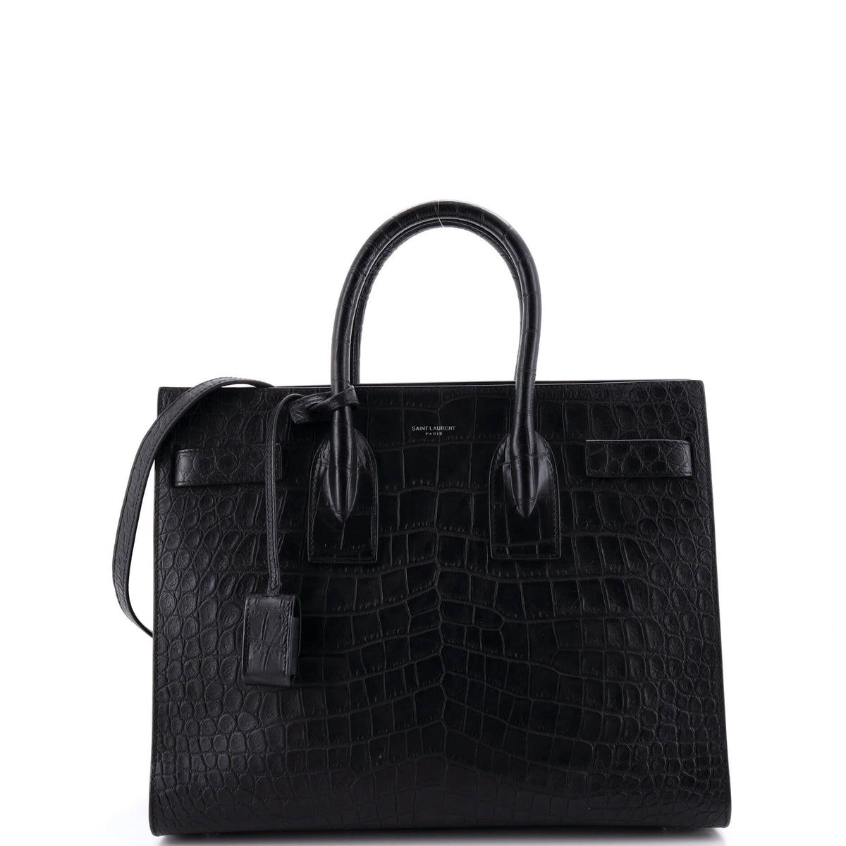 Saint Laurent Sac de Jour NM Bag Crocodile Embossed Leather Small