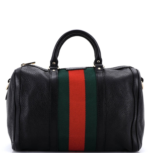 Gucci Vintage Web Boston Bag Leather Medium