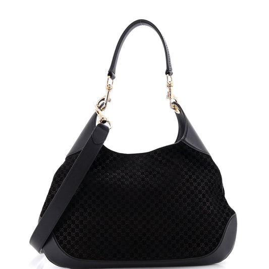 Gucci B Shoulder Bag GG Suede Medium