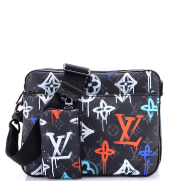 Trio Messenger Bag Graffiti Monogram Eclipse Canvas