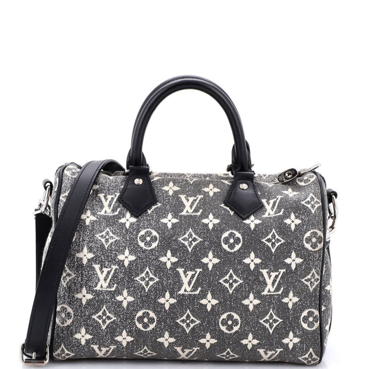Louis Vuitton Speedy Bandouliere Bag Monogram Jacquard Denim 25