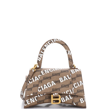 Hourglass Top Handle Bag Monogram Coated Canvas Small