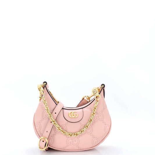 Gucci Half Moon Hobo GG Matelasse Leather Mini