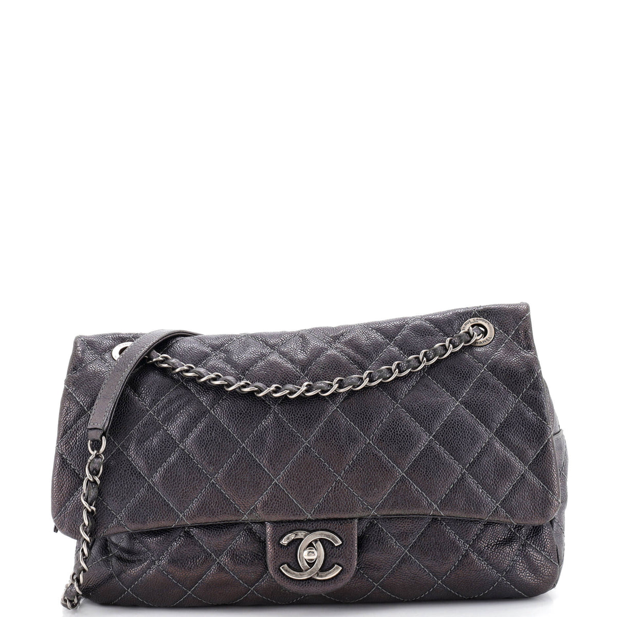 Chanel Easy Flap Bag Quilted Caviar Jumbo