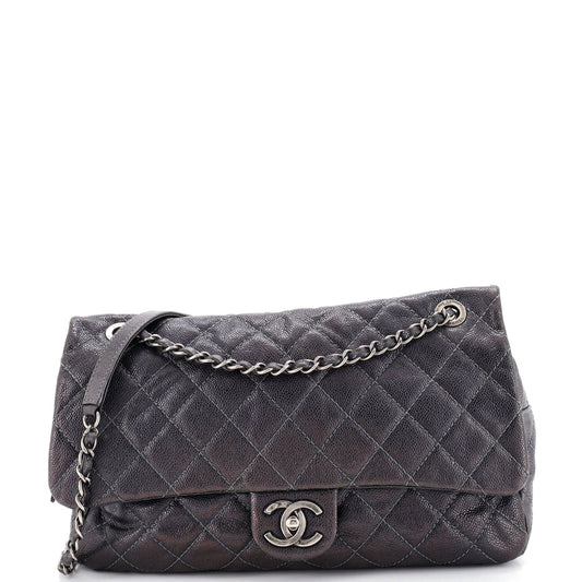 Chanel Easy Flap Bag Quilted Caviar Jumbo