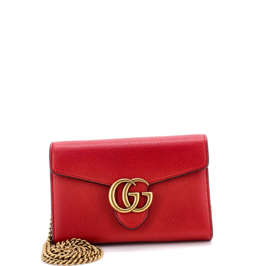Gucci GG Marmont Chain Wallet Leather Mini