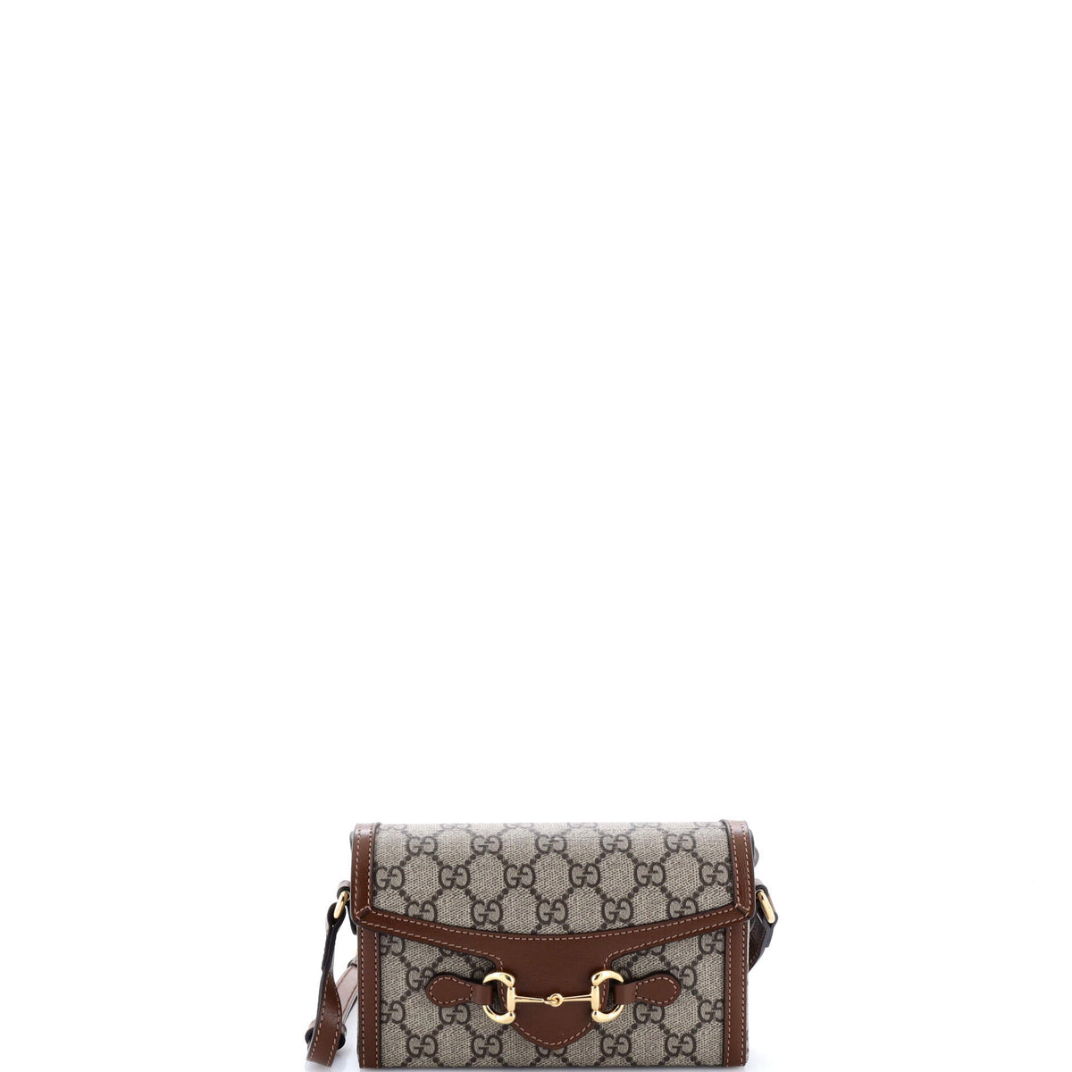 Gucci Horsebit 1955 Flap Crossbody Bag GG Coated Canvas Mini