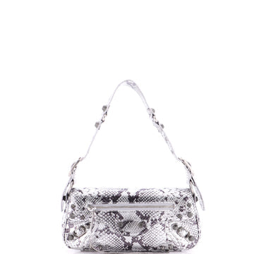 Le Cagole Giant Studs Sling Bag Python Embossed Leather XS