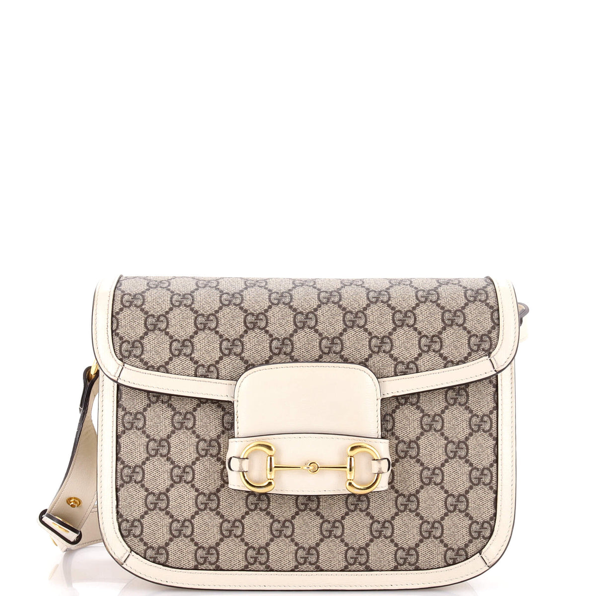 Gucci Horsebit 1955 Shoulder Bag GG Coated Canvas with Leather Small