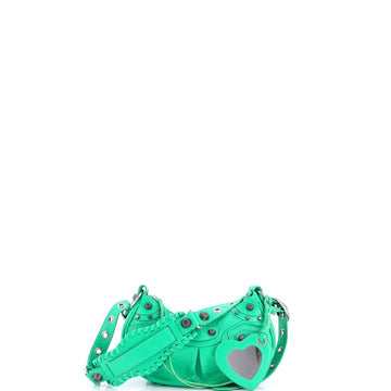 Le Cagole Giant Studs Shoulder Bag Leather XS