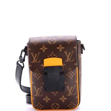 S Lock Vertical Wearable Wallet Macassar Monogram Canvas