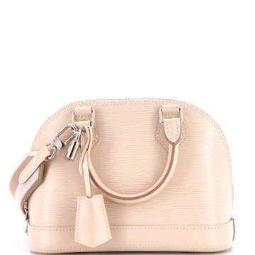 Alma Handbag Epi Leather with Logo Jacquard Strap BB