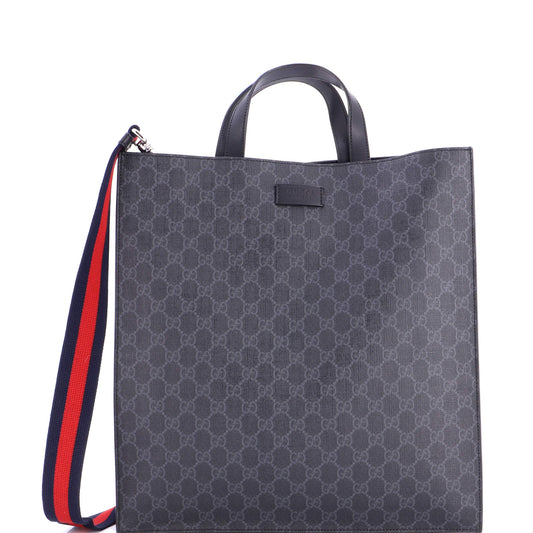 Gucci Convertible Soft Open Tote GG Coated Canvas Tall