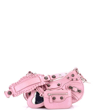 Le Cagole Giant Studs Shoulder Bag Leather XS