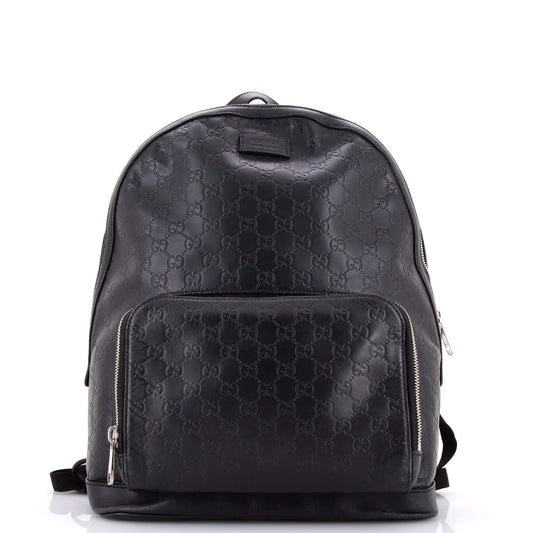 Signature Pocket Backpack Guccissima Leather Large