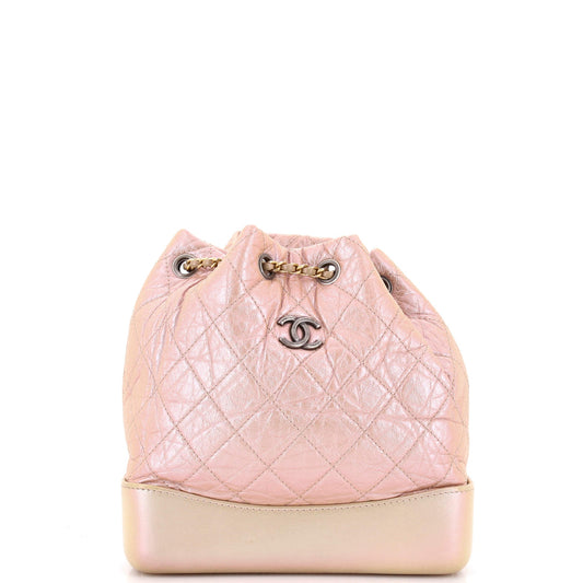 Chanel Gabrielle Backpack Quilted Iridescent Aged Calfskin Small