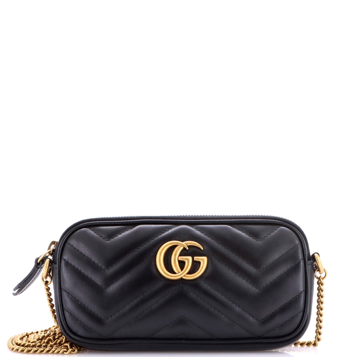 Gucci GG Marmont Chain Crossbody Bag Matelasse Leather Mini