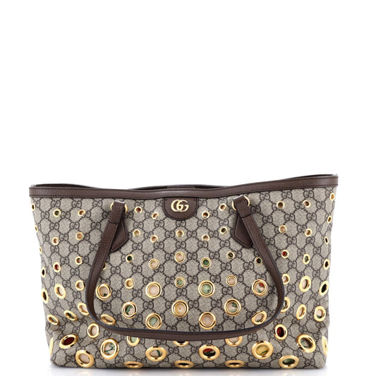 Gucci Ophidia Tote Grommet GG Coated Canvas Medium