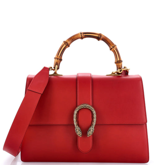 Gucci Dionysus Bamboo Top Handle Bag Leather Large