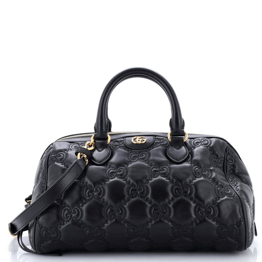 Gucci Ophidia Convertible Boston Top Handle Bag GG Matelasse Leather Medium