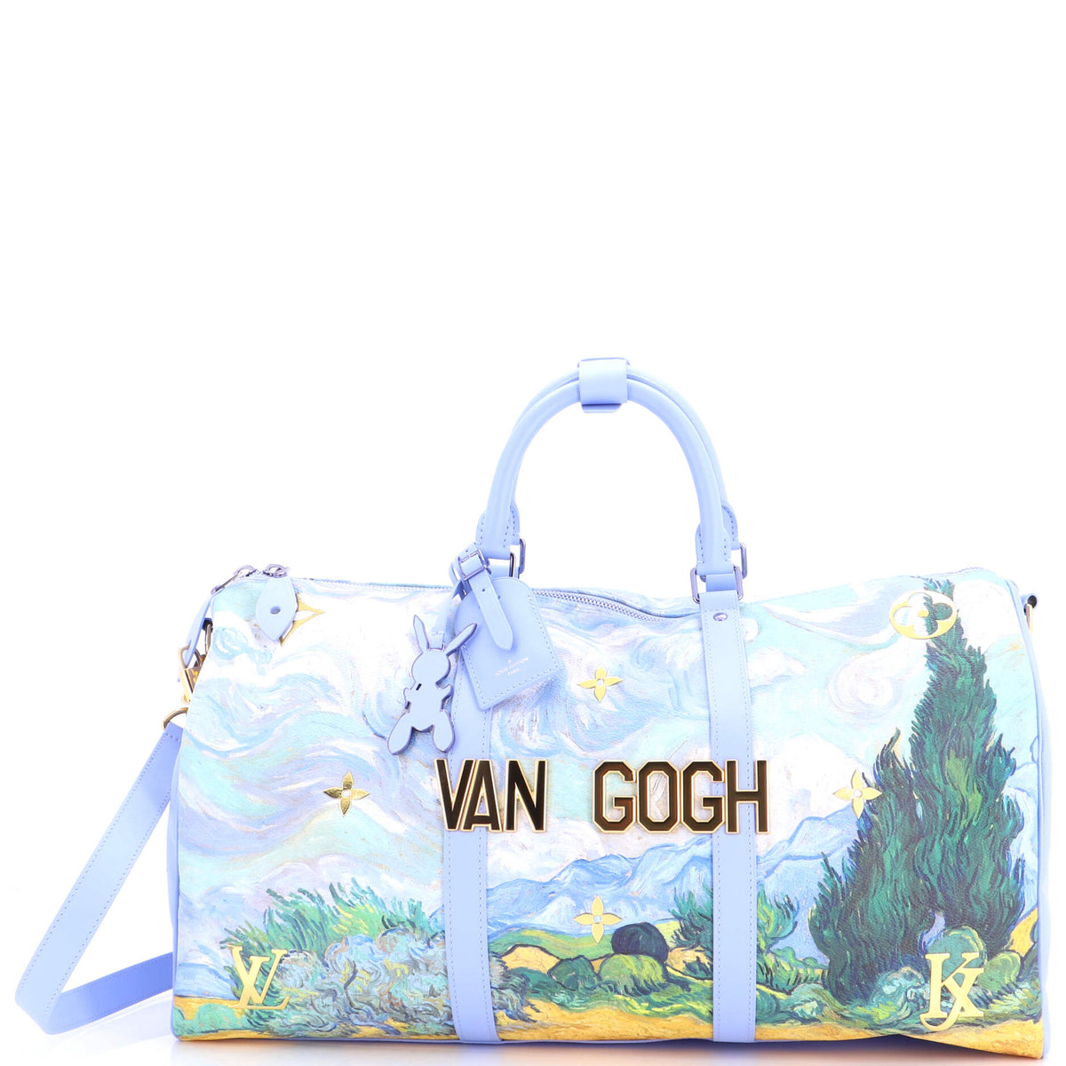 Louis Vuitton Keepall Bandouliere Bag Limited Edition Jeff Koons Van Gogh Print Canvas 50