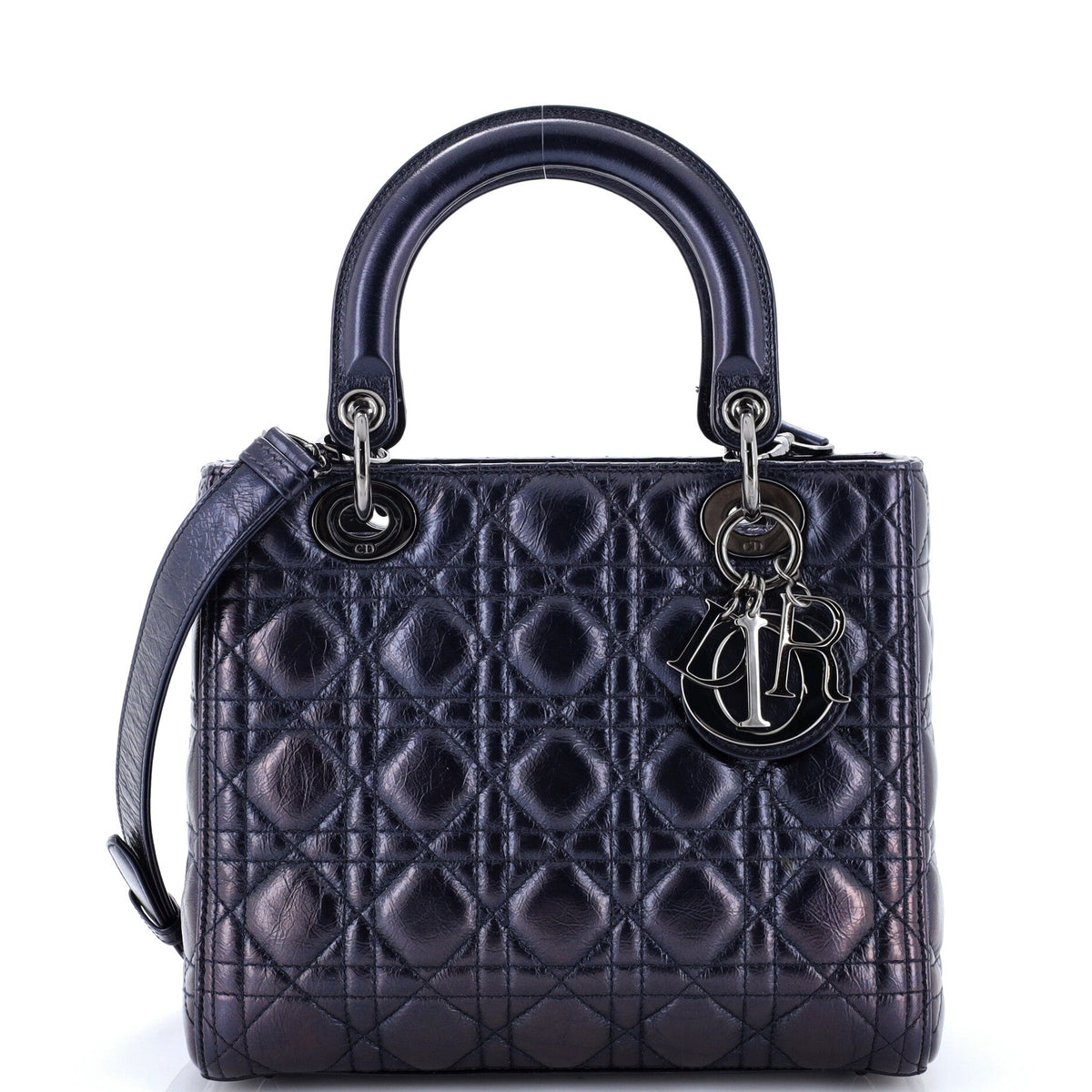 Christian Dior Lady Dior Bag Macrocannage Crinkled Calfskin Medium