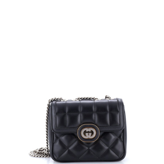 Gucci Deco Chain Flap Bag Mixed Matelasse Leather Mini
