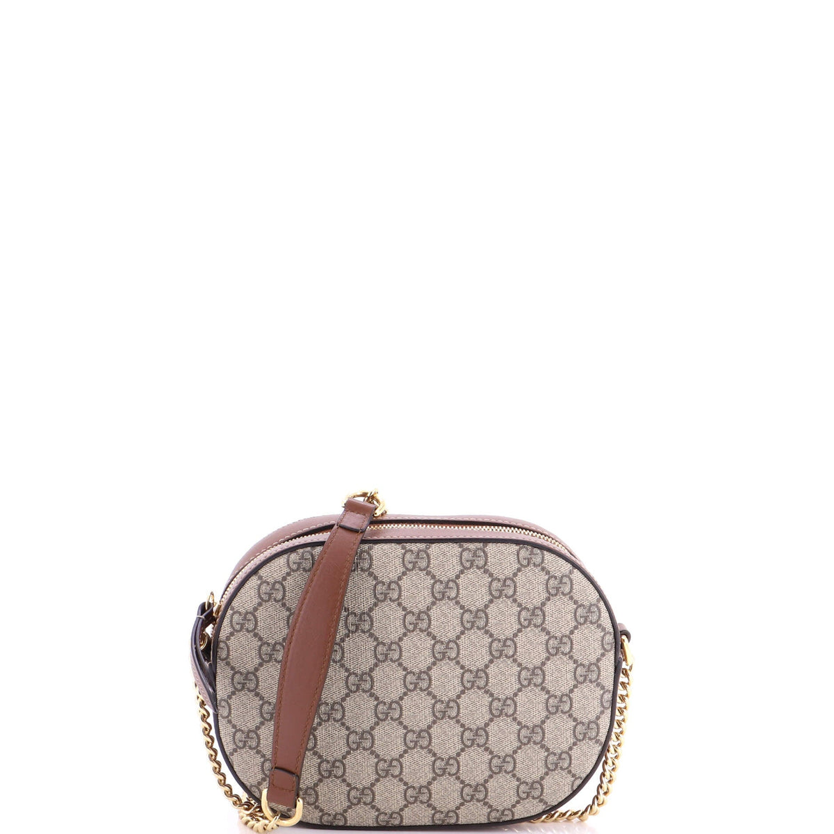 Gucci Chain Crossbody Bag GG Coated Canvas and Leather Mini