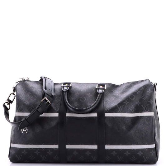 Louis Vuitton Keepall Bandouliere Bag Flash Fragment Monogram Eclipse Canvas 45