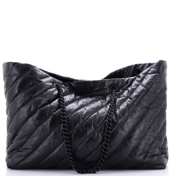 Crush Carry All Chain Tote Quilted Leather Large