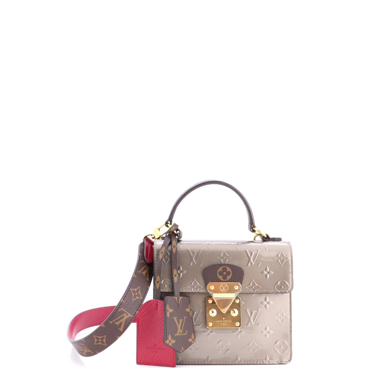 Louis Vuitton Spring Street NM Handbag Monogram Vernis with Monogram Canvas