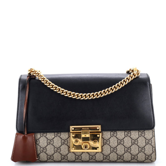 Gucci Padlock Shoulder Bag GG Coated Canvas and Leather Medium
