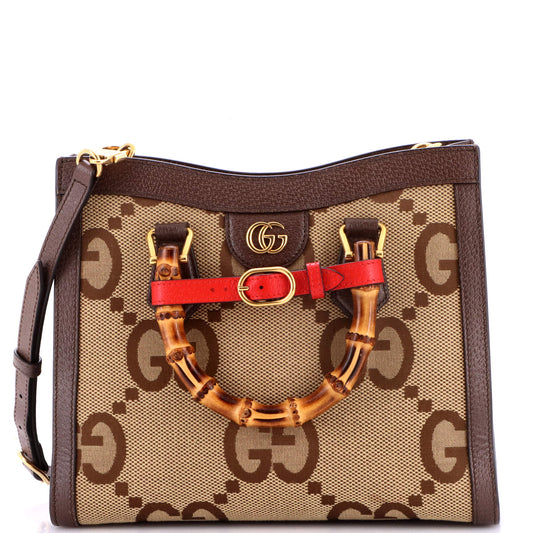 Gucci Diana NM Bamboo Handle Tote Jumbo GG Canvas Small