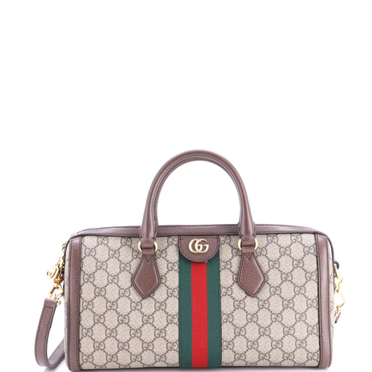 Gucci Ophidia Boston Bag GG Coated Canvas Medium