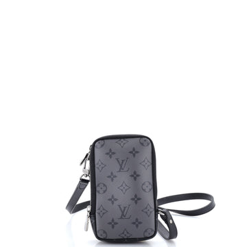 Double Phone Pouch Reverse Monogram Eclipse Canvas