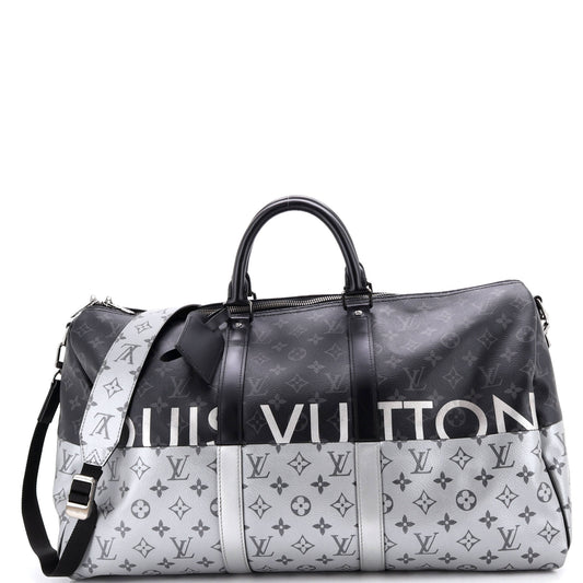 Louis Vuitton Keepall Bandouliere Bag Monogram Eclipse Split Canvas 50