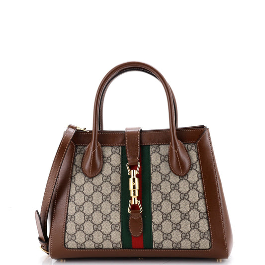 Gucci Jackie 1961 Web Tote GG Canvas and Leather Medium