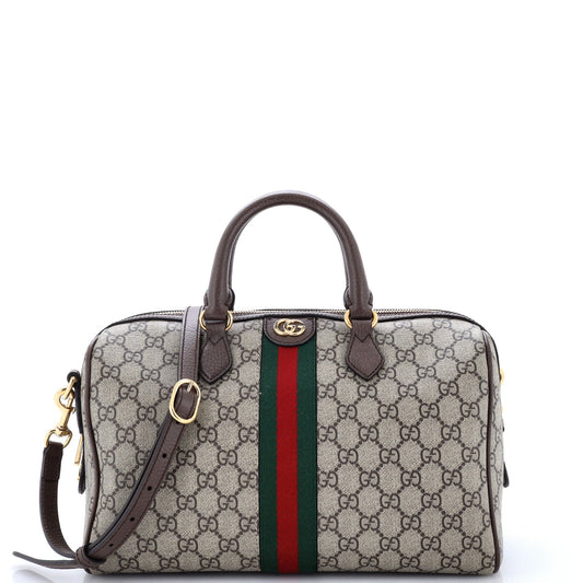 Gucci Ophidia Convertible Boston Bag GG Coated Canvas Medium
