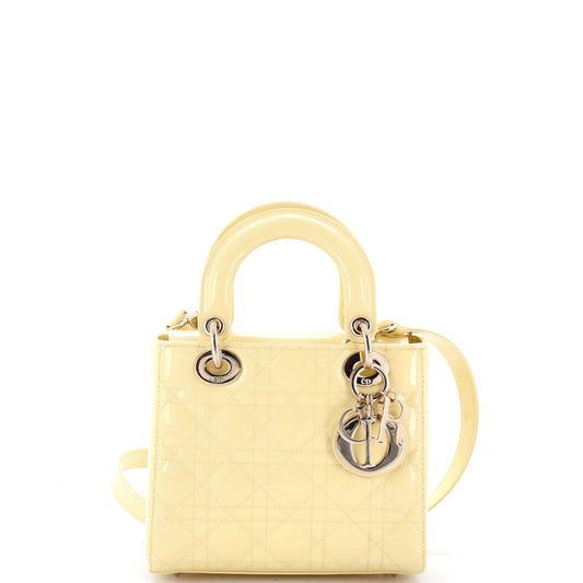 Christian Dior Lady Dior Bag Cannage Quilt Patent Small
